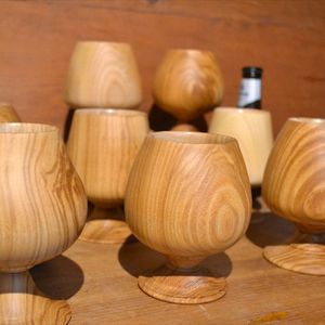 Wooden Wine Glass Handcrafted Olive Wood Drinking Cup Eco Friendly <b>Drinkware</b> for Home Party - Product Image 2