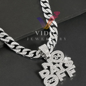 จี้ฮิปฮอป925เงินสเตอร์ลิงสุดหรูที่กำหนดเองจี้แฟชั่นประดับเพชร VVS Moissanite - Product Image 1