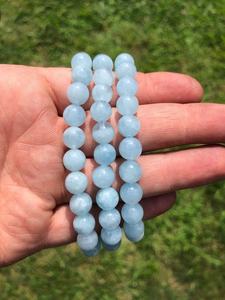Hot Sale Premium Grade Feng Shui <b>Aquamarine</b> Crystal Beaded <b>Bracelet</b> Handmade Women's Men's Natural Healing Stone Elastic - Product Image 5