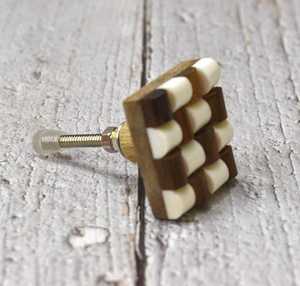 Pomo de resina y madera para armario de dormitorio, cómoda, gabinete de cocina y hogar, tirador de cajón de resina y madera - Product Image 1