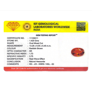Natural Hessonite Gomed 7.1 Carat Oval Cut Loose Gemstone for Fine Jewelry - Product Image 4