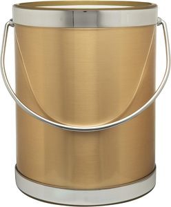 Handmade Metallic Deco Collection Double Walled Insulated Ice <b>Bucket</b> with Ice Tongs Premium USA Craftsmanship Barware - Product Image 3