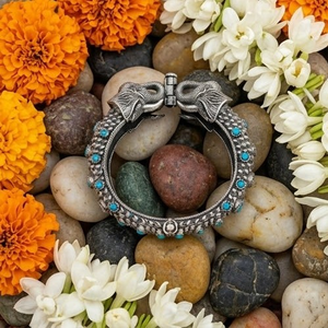 DIVYORO Brass <b>Copper</b> Alloy Oxidized Silver Ethnic Women's Bangle KADA for Anniversary - Product Image 2