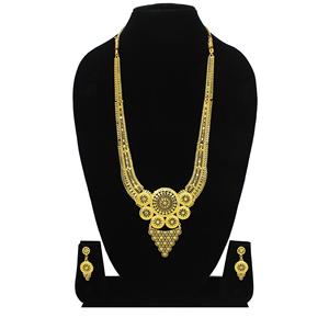 Bijoux anciens indiens plaqué or à la mode en laiton pur bijoux de mariage de mariée indienne ensemble de colliers de haute qualité - Product Image 4