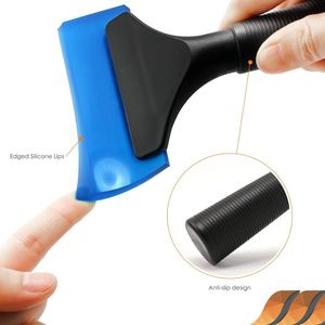 Raspador de goma pequeño de 5 pulgadas para <span class=keywords><strong>tintado</strong></span> de ventanas, limpiacristales para coche, espejos y puertas de ducha, herramienta azul para limpieza de baños y parabrisas - Product Image 6