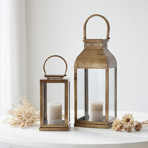 Farol de Metal Antiguo de Latón para Decoración del Hogar y Patio - Product Image 1