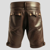 Shorts Bermuda pour Homme Marron 100% Polyester Toile Écologique Respirant Séchage Rapide Taille Mi-Haute Boutons Style Décontracté Couleur Unie