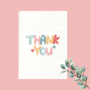 Carte de vœux en papier semence imprimé personnalisé avec message de remerciement, pour la fête des mères et la fête des pères - Product Image 2