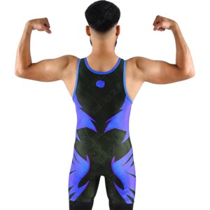Venta al por Mayor de Camisetas de Lucha Libre para Hombre Sublimadas Personalizadas de Alta Calidad, 100% Poliéster Spandex, Tejido de Punto, Tallas Grandes - Product Image 2