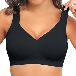 Plus Size Seamless <b>Racerback</b> <b>Sports</b> <b>Bra</b> with High Strength & Shockproof Front Zipper & Full-Coverage Cup Breathable - Product Image 1