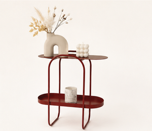 Support à plantes en métal à 2 niveaux et table console en acier thermolaqué, support pour pot de fleurs d'intérieur pour salon, bureau et décoration de la maison - Product Image 2