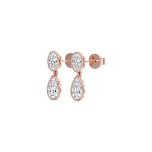 Vibrant 9K Rose Gold Lab Grown Diamond <b>Earrings</b> 2.49 CTW Oval Cut VVS Clarity <b>Fine</b> Jewelry For Women Bridal Wear Marvel - Product Image 5