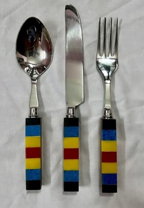 Minimalist Style Flatware <b>Set</b> Eco Friendly Durable 18/<b>8</b> Stainless Steel Mirror Polish Resin Handle <b>Dinnerware</b> Cutlery <b>Set</b> - Product Image 2