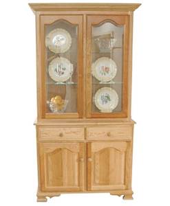 Traditional Wood <b>Sideboard</b> Cabinet with Glass Doors and <b>Storage</b> Drawers for Kitchen and Dining Room Furniture - Product Image 3