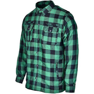 Camisa de Franela a Cuadros Roja y Negra de Manga Larga para Adultos Unisex, con Botones en la Parte Delantera, Dos Bolsillos, 100% Algodón, Secado Rápido, para Motociclismo - Product Image 5