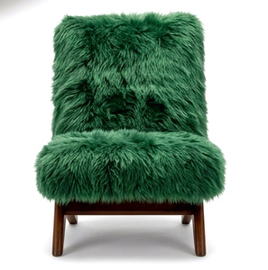 Sillón de Salón de Estilo Nórdico de Lujo con Detalles de Piel Sintética Verde, Silla de Madera Maciza de Estilo Moderno de Mediados de Siglo para Sala de Estar y Dormitorio, Venta al Por Mayor - Product Image 2