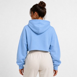 Sudadera Corta de Felpa Francesa Ligera para Mujer, con Cordón Ajustable y Tejido Transpirable - Product Image 4