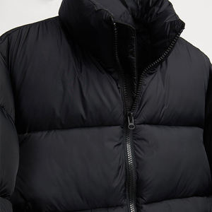 Custom Made Coated <b>Canvas</b> Slim Fit Breathable Stand Collar Winter Puffer <b>Jacket</b> for <b>Men</b> - Product Image 4