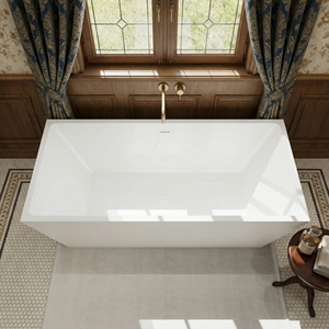 Baignoire autoportante rectangulaire FW-7714-63 - Moderne, installation facile, baignoire en acrylique pour salle de bain - Product Image 1