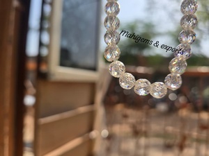 8 MM White Round Shape Moissanite <b>Bracelet</b> Gift For Her / Him - Product Image 3