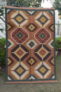 Tapis en jute tissé à la main, tapis kilim réversible, tapis en fibres naturelles durables, style bohème pour la maison et l'hôtellerie - Product Image 5