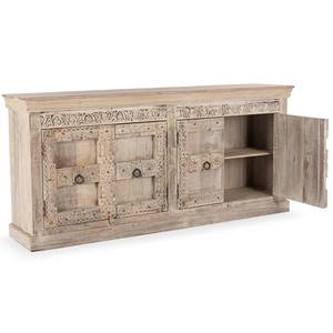 High End Solid Wood Four Door <b>Sideboard</b> Cabinet with Elegant <b>Storage</b> Design for Luxury Bedroom Kitchen and Living Spaces - Product Image 2