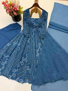 Presentamos la Nueva Colección de Diseñador: Conjunto de Dupatta de Georgette Sintética, Completamente Cosido, Listo para Usar, Sin Arrugas, Estilo Fiesta, Para Todas las Temporadas - Product Image 4