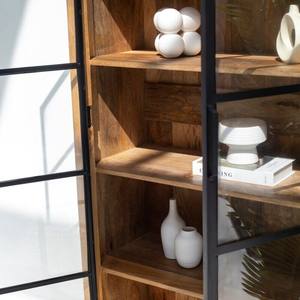 Vitrine industrielle en bois Vandana Merino Grand avec portes en métal noir, design de rangement moderne - Product Image 5