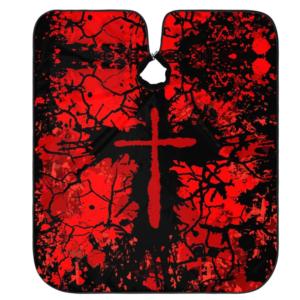Capa de Peluquería Desechable, Resistente al Agua, con Diseño de Cruz Roja y Logotipo Personalizado, MOQ Bajo, Nylon/Poliéster, para la Industria del Puerto - Product Image 1
