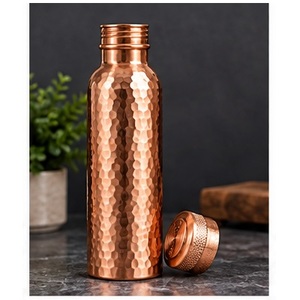 Botella de Agua Tradicional de Cobre con Tapa, Diseño Minimalista, Portátil, para Viajes - Product Image 3