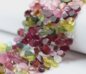 Multi <b>Tourmaline</b> Smooth Pear Shape Stone Beads 6x7mm Watermelon <b>Tourmaline</b> Versatile for <b>Jewelry</b> Design - Product Image 3