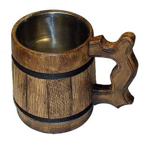 Taza para beber, taza de cerveza vintage, jarra de madera, taza de madera ecológica, taza de madera hecha a mano, taza de té de madera - Product Image 3