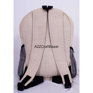 Sac à dos artisanal unisexe de taille moyenne en toile 100% coton, léger, vintage, 20L, pour camping et natation, avec fermeture éclair et boucle - Product Image 4