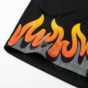 Premium 100% Polyester Sublimation Flame Print Mesh Casual <b>Lightweight</b> Performance Basketball Streetwear Fashion <b>Shorts</b> <b>Men</b> - Product Image 5