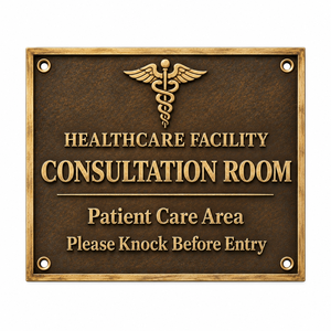 Custom Sensor Healthcare Facility Door Plate Brass Number Sign with Modern Elegant <b>Engraved</b> Finish - Product Image 1