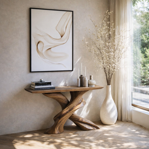 Luxali Eco-Friendly Durable Handmade Natural Solid Saman Wood Modern Farmhouse Living Room <b>Narrow</b> Console <b>Table</b> Home Decor Made - Product Image 2