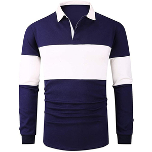 Polo à manches longues personnalisé noir/Polo en coton à manches longues avec logo brodé en gros/Polo à manches longues de haute qualité - Product Image 1