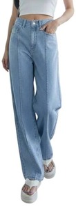 Women's <b>Boot</b> Cut Cotton Denim Jeans Casual Cute Everyday Youth Fashion Simple Vintage Design - Product Image 5