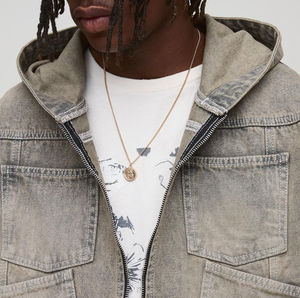 Blouson universitaire décontracté en jean OEM pour homme, personnalisé, avec patchs en chenille, idéal pour l'extérieur en hiver, 100% coton - Product Image 2