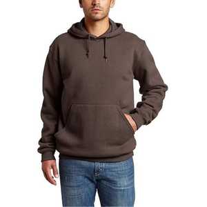 Wholesale 100% Cotton 300 GSM Custom Logo Crewneck Plain Pullover Hoodie for Men Oversized Long Sleeve Winter Hooded <b>Coat</b> - Product Image 2