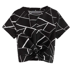 Nueva Llegada, Camiseta Corta de Verano para Mujer, de Alta Calidad, Estilo Urbano, Ecológica, Cuello Redondo, Manga Corta, Transpirable y de Secado Rápido - Product Image 1