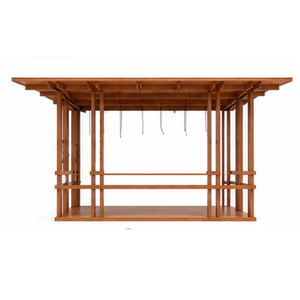 Pérgola Moderna de Madera de Teca Sólida para Exteriores con Jardinera, Gazebo de Lujo para Jardín, Patio, Resort, Villa, Refugio para Patio Trasero - Product Image 4