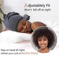 Gorro de Dormir con Forro de Satén, Mezcla de Lana, Transpirable, Impermeable, con Estampado Floral, Ajustable, para el Cabello