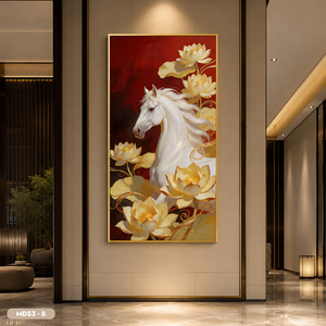 Peinture miroir Chevaux au galop de la marque HALO, artisanat mural peint à la main au Vietnam, décoration intérieure, fabriqué au Vietnam, produit très demandé - Product Image 2