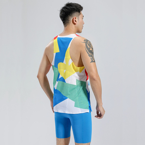 Camiseta Deportiva Personalizada para Hombre, Informal, Cómoda, con Estampado por Transferencia de Calor, Transpirable, Tejida, 100% Poliéster, Cuello Redondo, para Carreras - Product Image 3