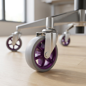 Roue pivotante de haute qualité de 3 pouces (75 mm) en TPR avec tige universelle chromée, roue pour meubles pivotant à 360 degrés - Product Image 4