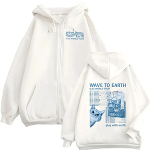 Sweat-shirt à capuche zippé brodé pour homme, 100 % coton French Terry, décontracté, pour l'hiver, coupe classique, manches longues, respirant - Product Image 3