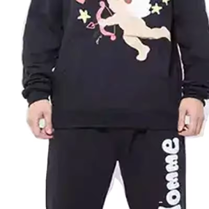 Ensemble de survêtement en molleton anthracite pour homme, sweat-shirt à capuche et pantalon de jogging, deux pièces, vêtements de sport d'hiver - Product Image 4