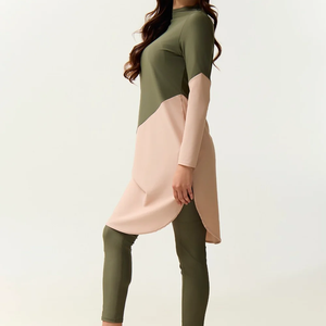 Servicio OEM, Traje de Baño Islámico de Dos Piezas para Mujeres Musulmanas, a la Moda, de Alta Calidad, Completamente Cubierto, Color Personalizable, Corte Alto con Cremalleras - Product Image 3