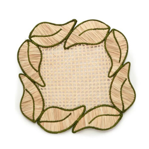 Top Seller 2026 Floral Scalloped Rattan Placemat and Charger <b>Plates</b> From Vietnam Factory for Dining Table Set of <b>Mats</b> & Pads - Product Image 1